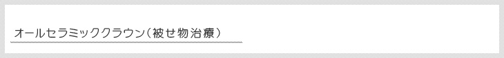 オールセラミッククラウン（被せ物治療）
